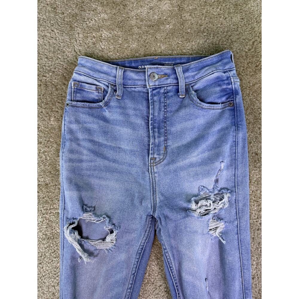 Old Navy Rockstar Super Skinny Higher High Rise Pockets Denim Jeans Size 4 D877 - Picture 2 of 13